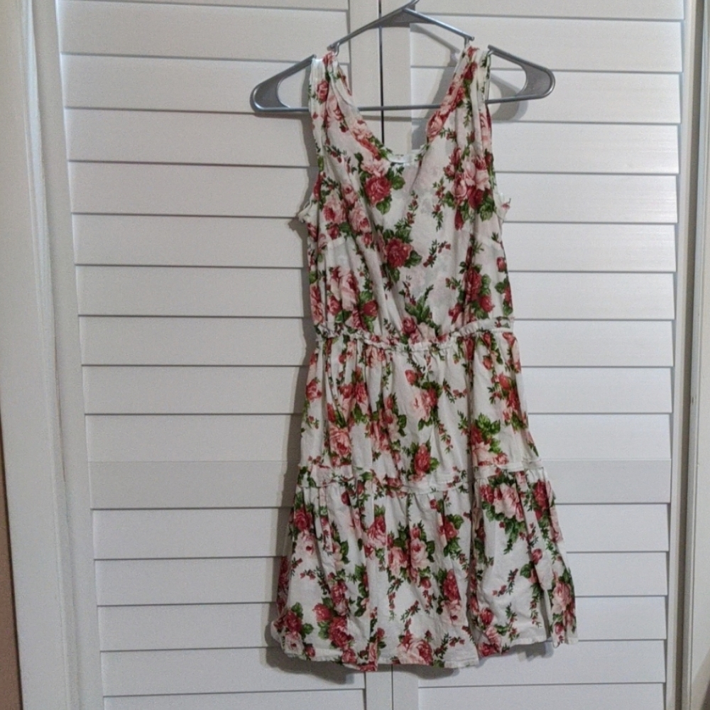 White and pink floral dress